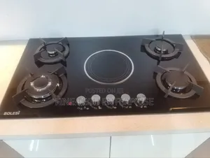 Bolesi Hob 4 Gas Burners +1 Infrared Electric With Gas Sensor.