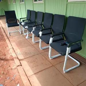 Modern Set of Black Office Chairs With Armrests