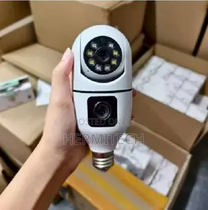 Dual Lens Bulb Camera Wifi 1080p 360 Degree Panoramic Outdoor