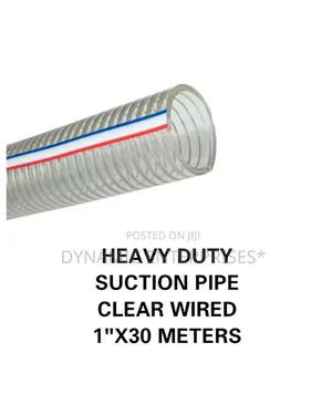1" Heavy Duty Clear Wired Suction Hose Pipe - 30 Meters