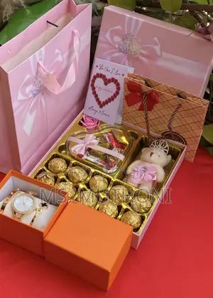 Assortment of Chocolates,Wrist Watch , Teddy Bear Valentines Gift Set