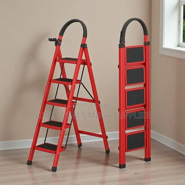 Aluminum Foldable Space Efficient Household 5 Step Ladder Stepladder