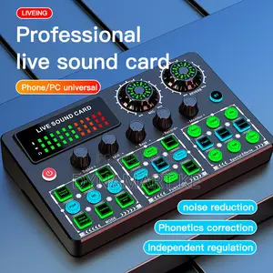V99 Live Sound Card Professional Mixer With Dsp, Voice-Effects