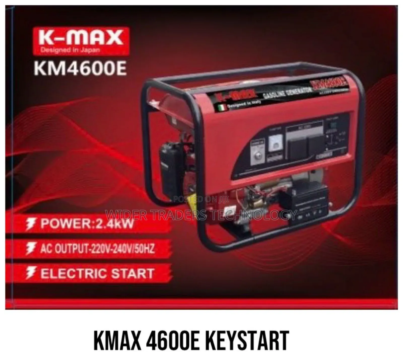 K-Max Km4600e Gasoline Generator. 2.4kw (2.4kva Max Output