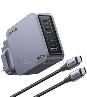 Ugreen Nexode Pro160w 4-Port Gan Fast Charger Uk Grey + 1.5m 240wcable