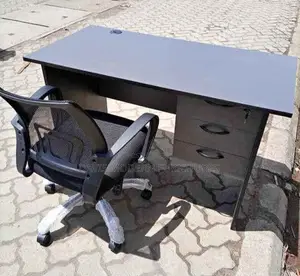 Ergonomic Office Desk With 3-Drawer Pedestal and Mesh Chair Set