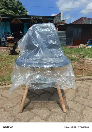 Eames-Style Molded Plastic Lounge Chair With Wooden Dowel Legs