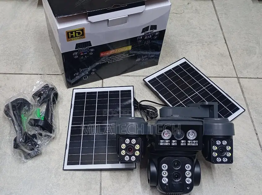 4g Solar Triple Lens PTZ Camera With Pir Detection