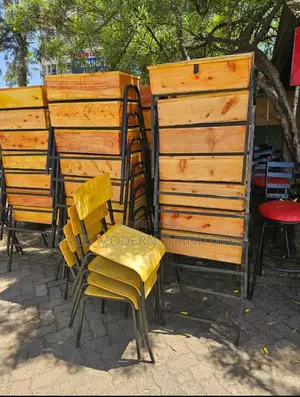 School Furniture Bundle: Yellow Chairs Wooden Locker