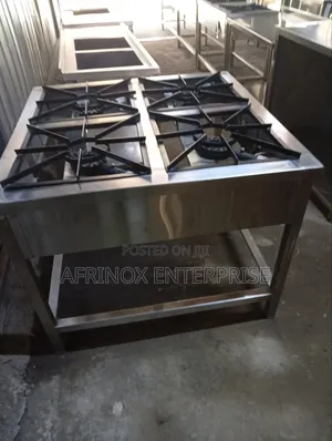 Gas Jiko, 4 Burner Stainless Steel