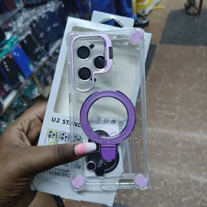 Clear Stand Case With Magsafe and Lens Protector for Samsung S25 Ultra