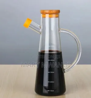 Glass Oil/Vinegar Jar With Bamboo Lid