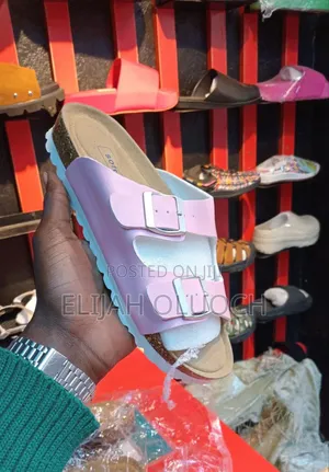 Pink Birkenstock-Style Two-Strap(Arizon) Sandals