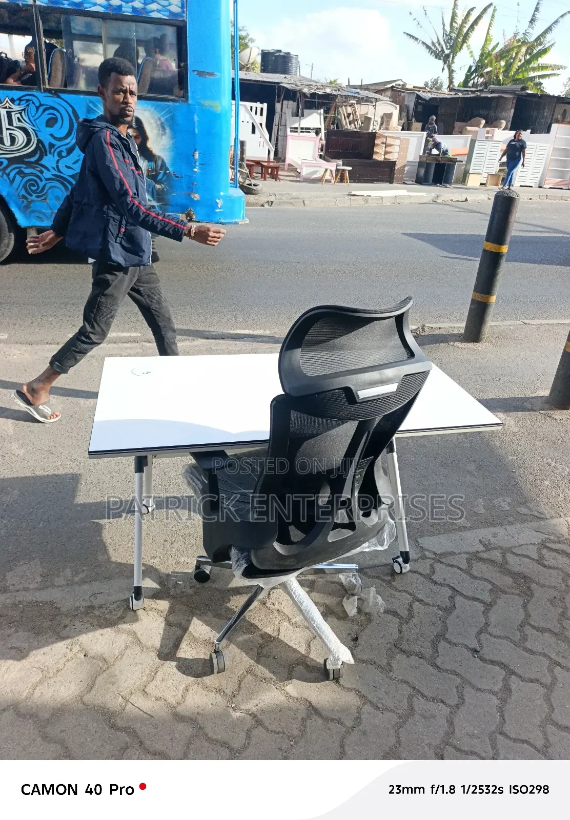 Impotent Modern Foldable Study Table/It Table + Ergonomic Office Chair