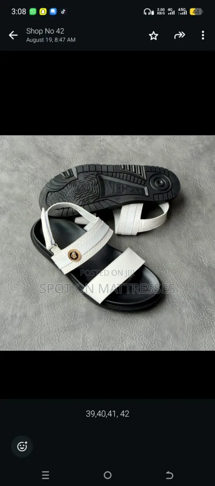 Classic Hermes Sandals For Men. Available Sizes 40-46.