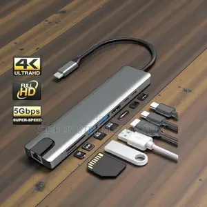 High Definition Multi Port Docking 8 in 1 Usb Type-C Hub Port Adapter