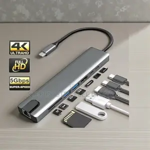 Easy to Connect Portable Usb C Hub 8 in 1 Usb Type-C Hub Port Adapter