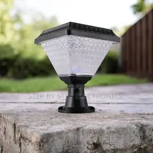 Solar Powered Outdoor Garden Post Light With Crystal Led