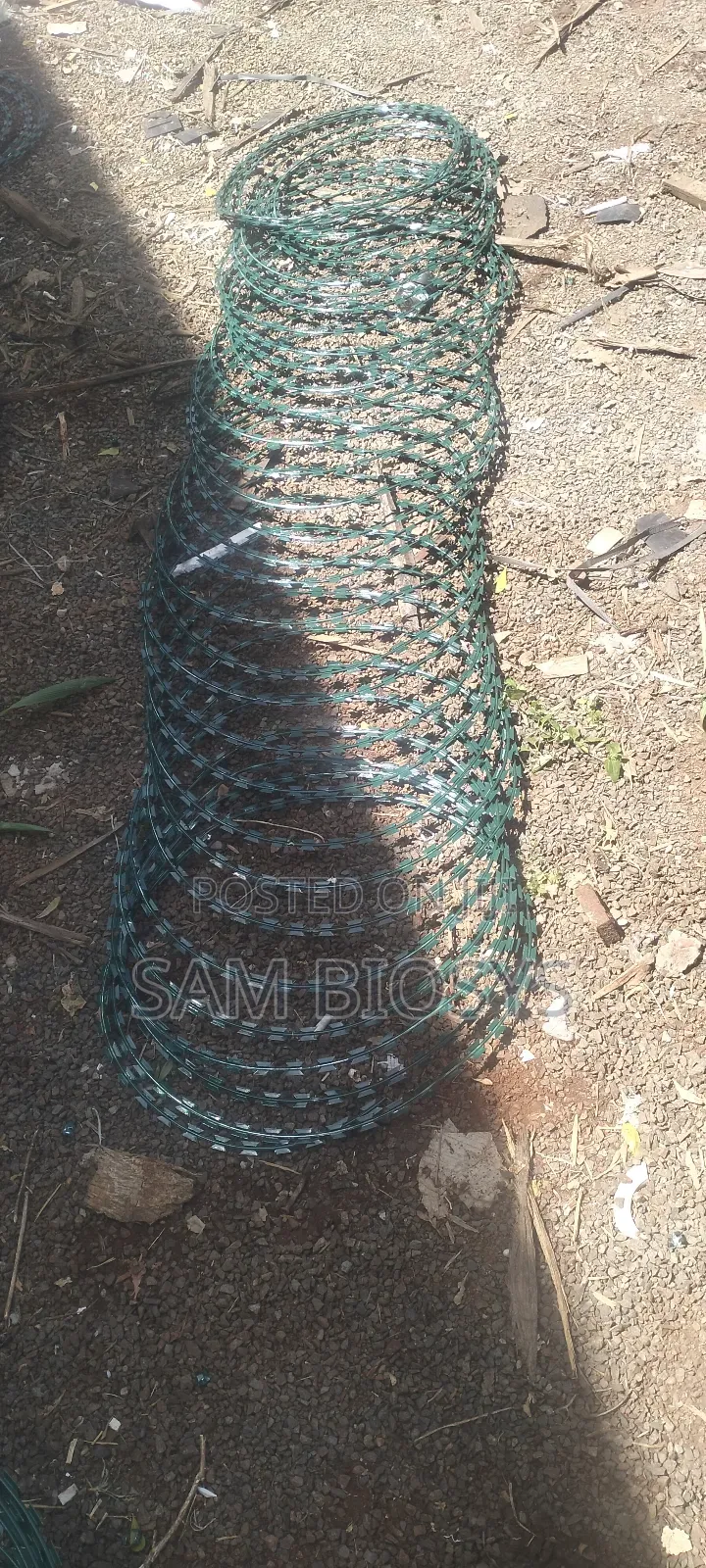 Green Razor Wire Flat Wrap Installation