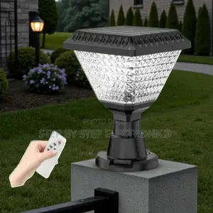 Solar Powered Garden Pathway Post Lamp With Led Light