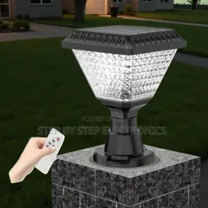Outdoor Solar Led Post Light With Elegant Crystal Cover