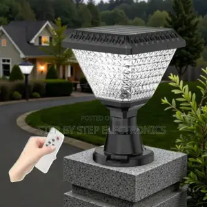 Solar Outdoor Post Light With Crystal Style Led Glow