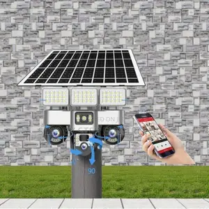 12mp 4g PTZ Rotating Triple Lens Security Cam With Solar Flood Light