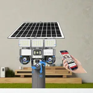 12mp 4g PTZ Rotating Triple Lens Camera With Solar Flood Light