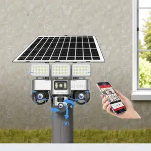 12mp 4g PTZ Multiple Lens Surveillance Camera With Solar Flood Light