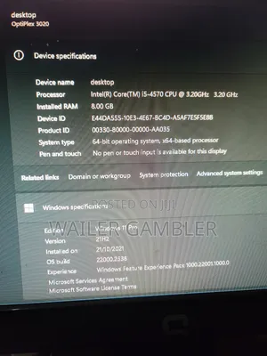 Desktop Computer Dell OptiPlex 3020 8GB Intel Core i5 HDD 2T