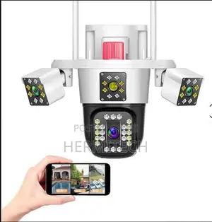 V380pro Outdoor Solar Powered True Triple Lens Security 6mp Hd