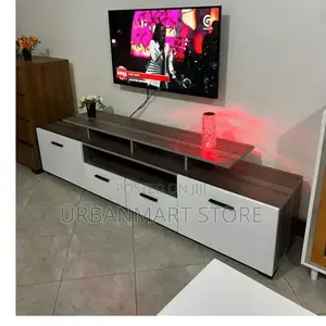 Ohio 6ft Modern Tv Stand Brown and White – Contemporary Design