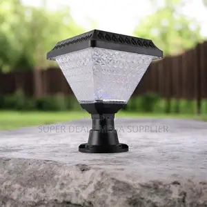 Solar Powered Outdoor Garden Post Light With Crystal Led