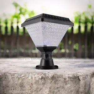 Solar Garden Post Light With Elegant Crystal Shade Design