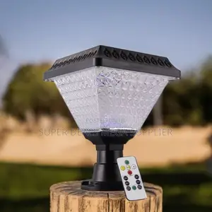 Decorative Solar Outdoor Post Light With Crystal Design