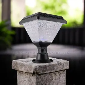 Weatherproof Solar Garden Post Light With Crystal Shade