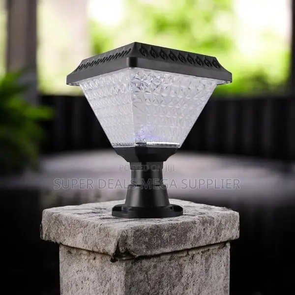 Weatherproof Solar Garden Post Light With Crystal Shade