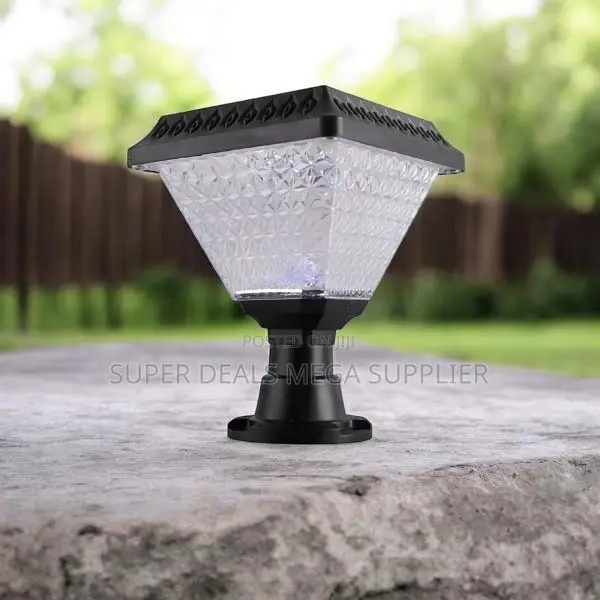 Solar Powered Garden Pathway Post Lamp With Led Light