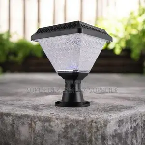 Outdoor Solar Led Post Light With Elegant Crystal Cover