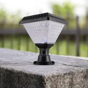 Solar Garden Fence Post Light With Bright White Led