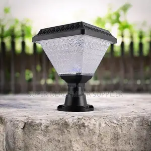 Solar Outdoor Post Light With Crystal Style Led Glow
