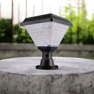Solar Garden Post Light With Decorative Diamond Pattern