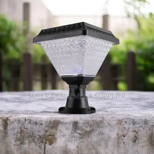 Solar Powered Decorative Post Light With Crystal Led