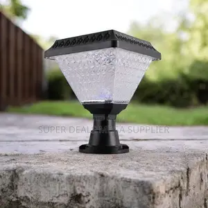 Outdoor Solar Led Post Light With Stylish Crystal Body