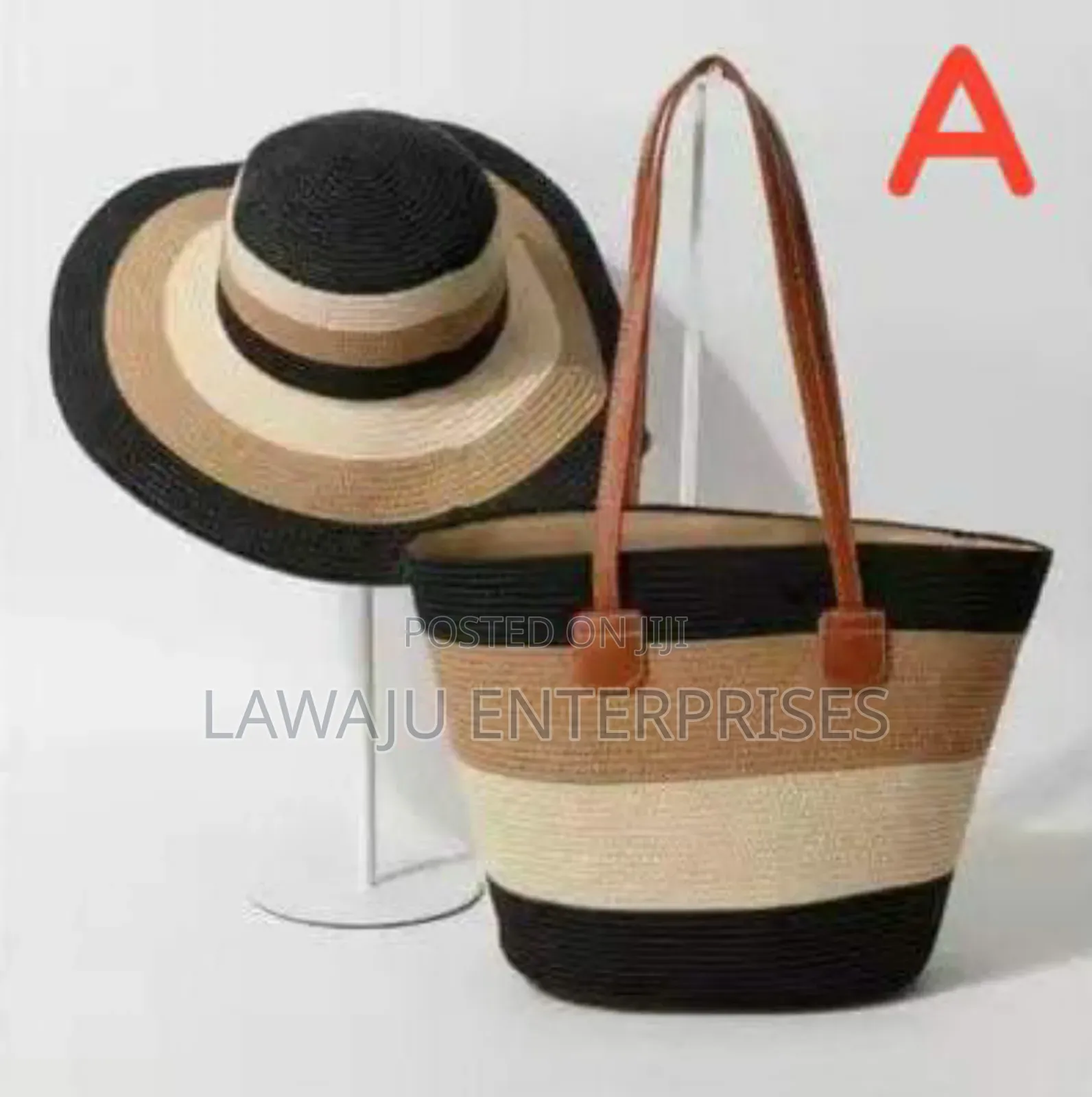 Summer Straw Woven Beach Bag And Hat
