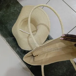 Summer Straw Woven Beach Bag And Hat