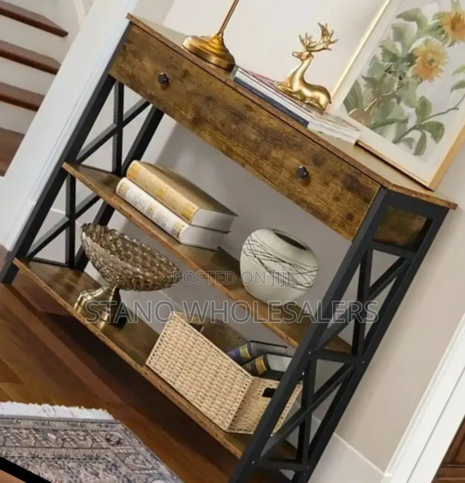 Brown Rectangular Shaped Table Console