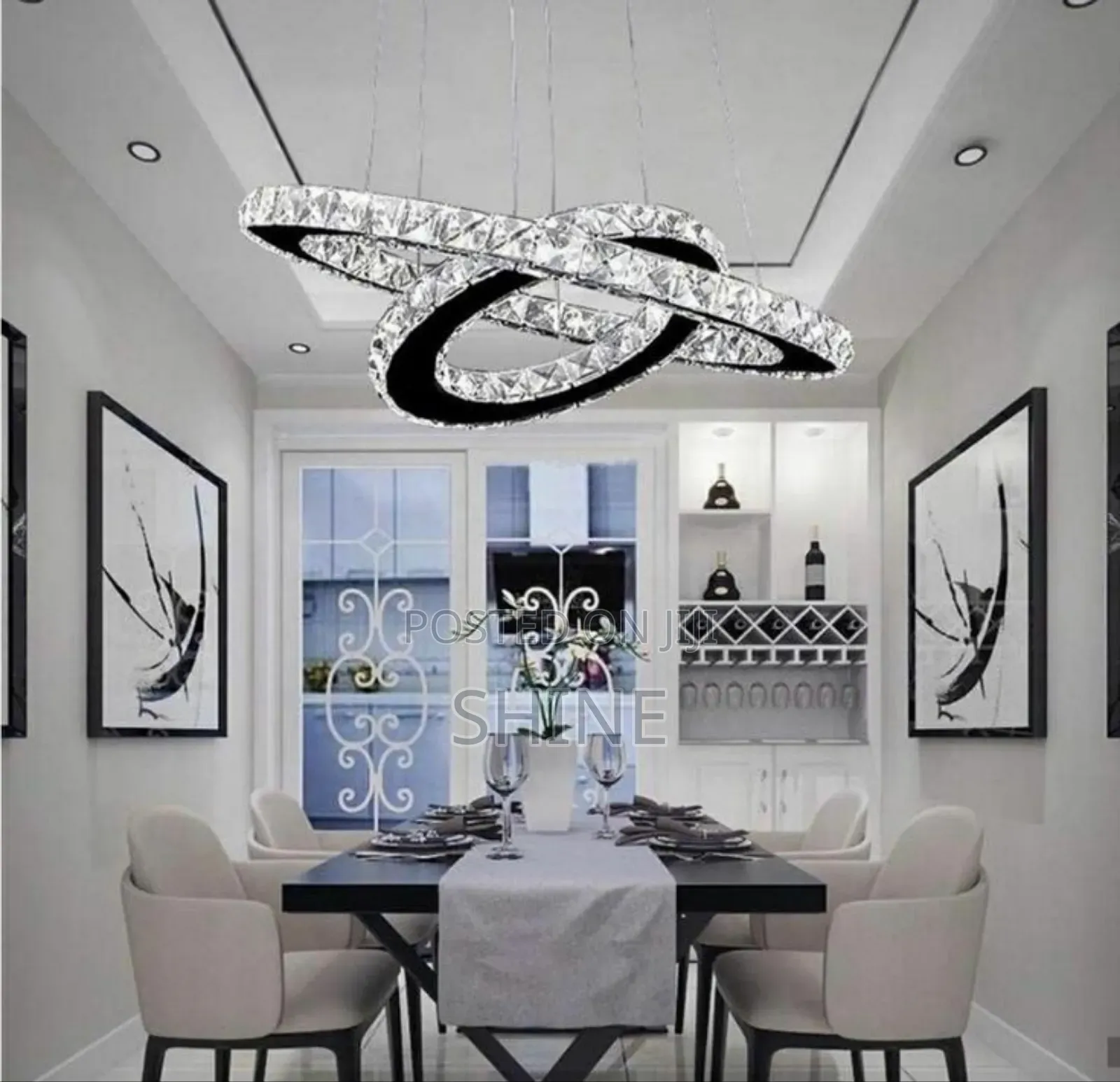 Big Size 2 Rings Led Chandelier