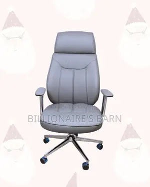 Grey Executive Leather Office Chair High-Back — Support That Lasts