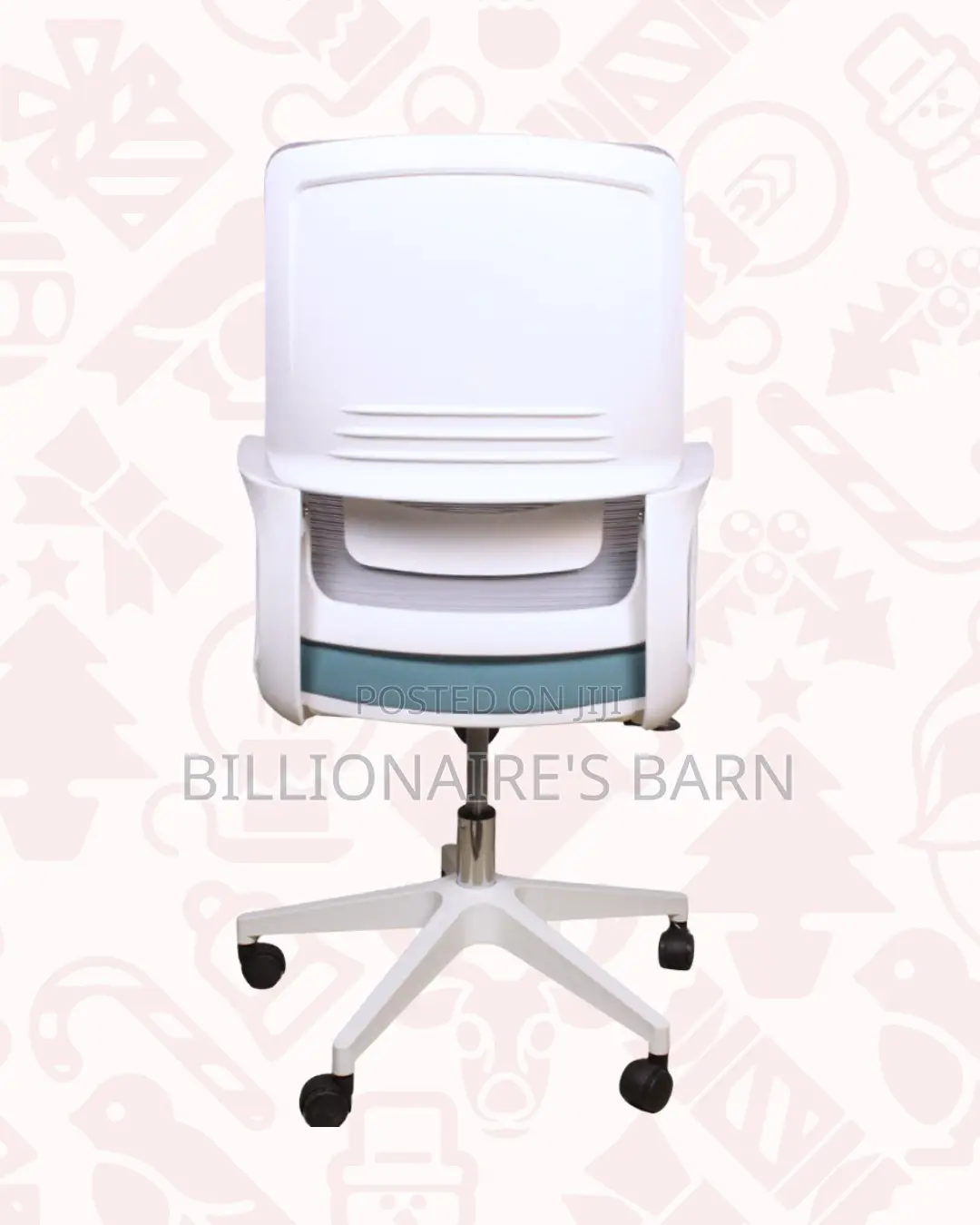 White Mid-Back Mesh Office Chair — Office Style, Lower-Back Support